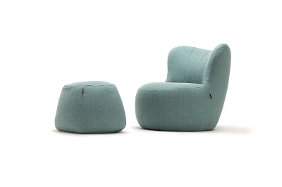 freistil blauw voetenbankje