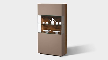 team vitrinekast cubus gekleurd glas